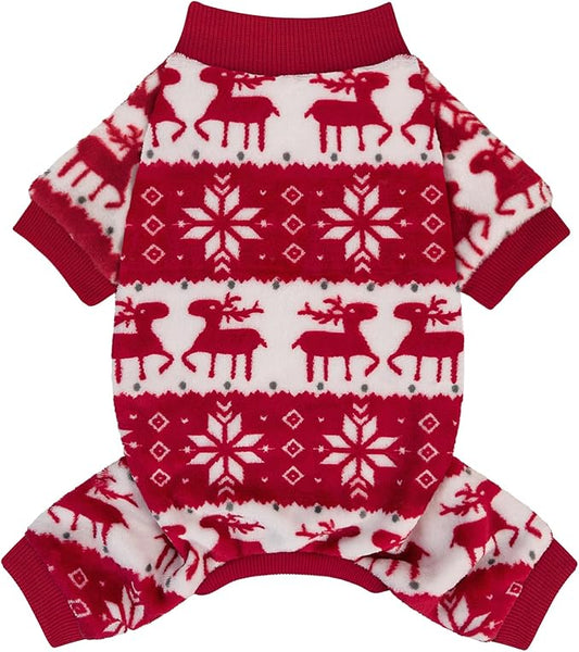 XPUDAC Christmas Dog Sweater Fleece Dog Pajamas for Small Medium Dogs Girl Boy Winter Puppy Clothes Holiday Puppy Onesie Cat Pjs Jammies, XL