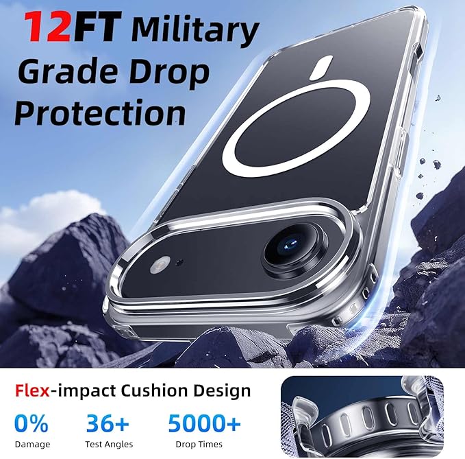Ntwinro Magnetic for iPhone Air Clear Case (Compatible with MagSafe) with Pink Detachable Wallet & Card Holder for 3 Cards [RFID Blocking] Military Grade Protective Slim Phone Cover for 17 Air 2025