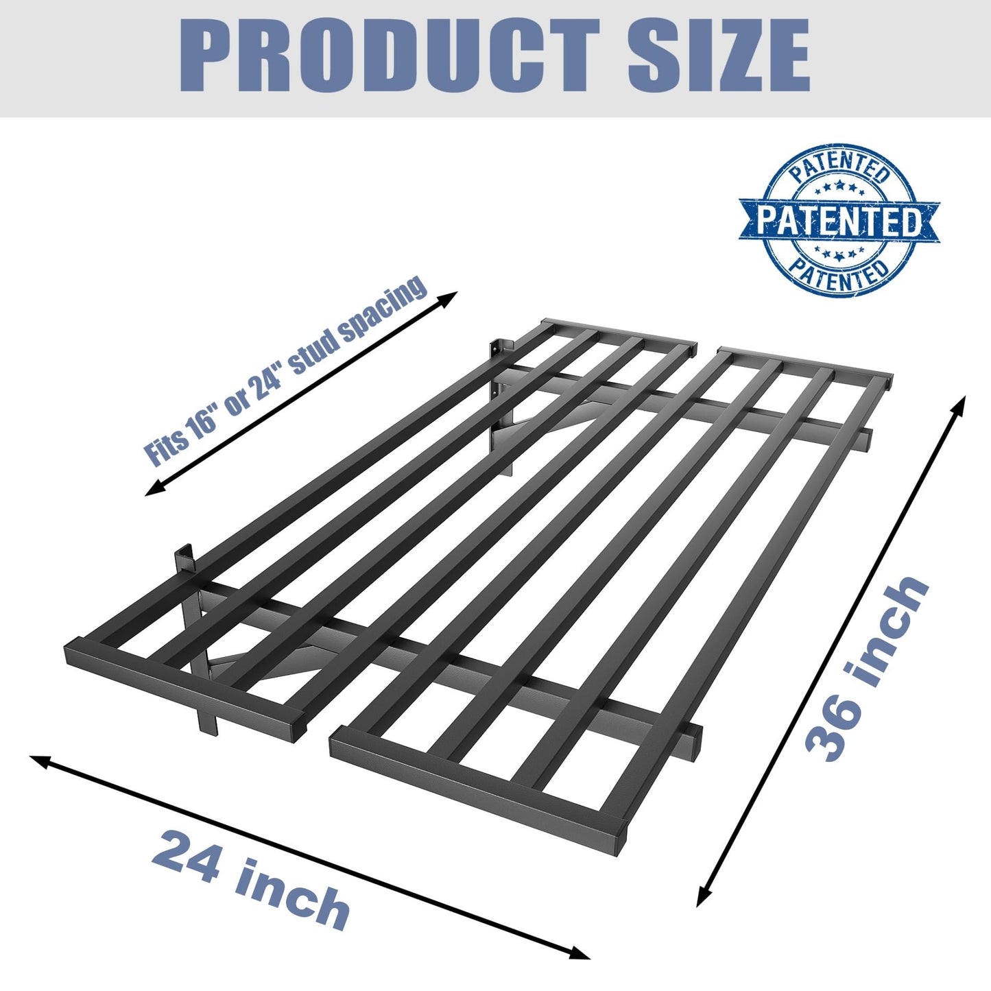 WALMANN 2 Pack Heavy Duty Wall Mounted Shelves, 2 ft x 3 ft Wall-Mounted Garage Storage Shelf, Floating Shelf, Hold 400 lbs/Shelf