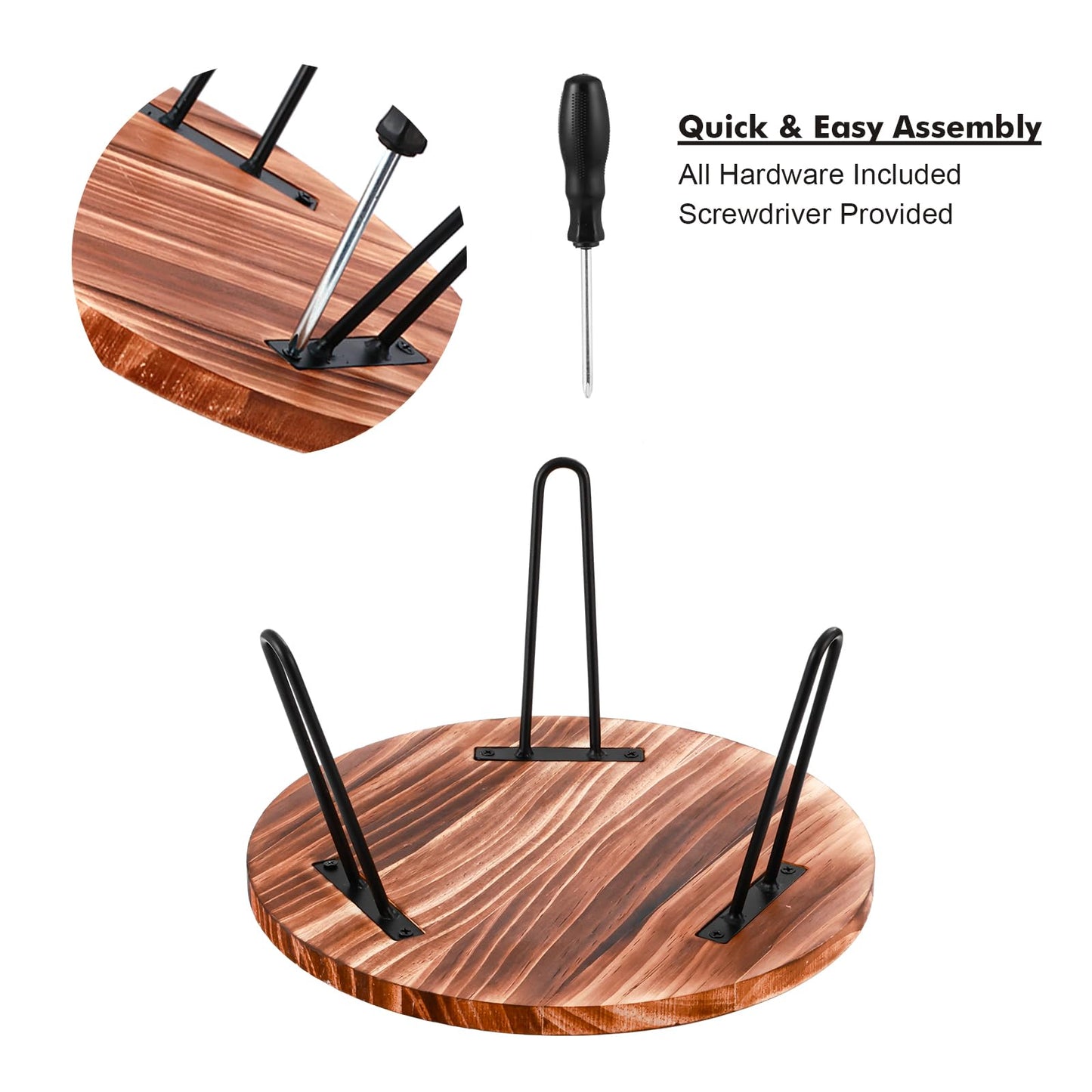 Wood Plant Stand 2 Pack Small Plant Stool Indoor 10 Inch Plant Riser Wooden Flower Stand Plant Holders Indoor Stand 6.3" Tall Planter Stands for Plants Corner Round Plant Table Outdoor Floor Plant Stand