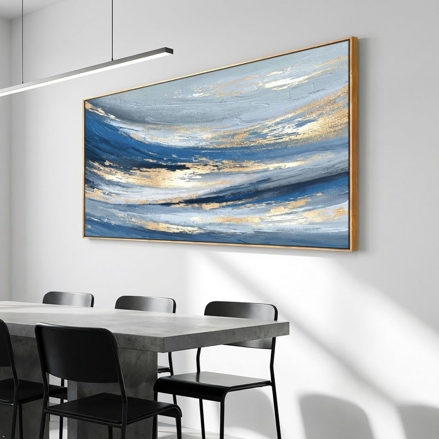 Abstract Wall Art Canvas Paintings Blue Fantasy Modern Large Framed Artwork Decor for Living Room Bedroom Office Painting Home Decor 30"x60"