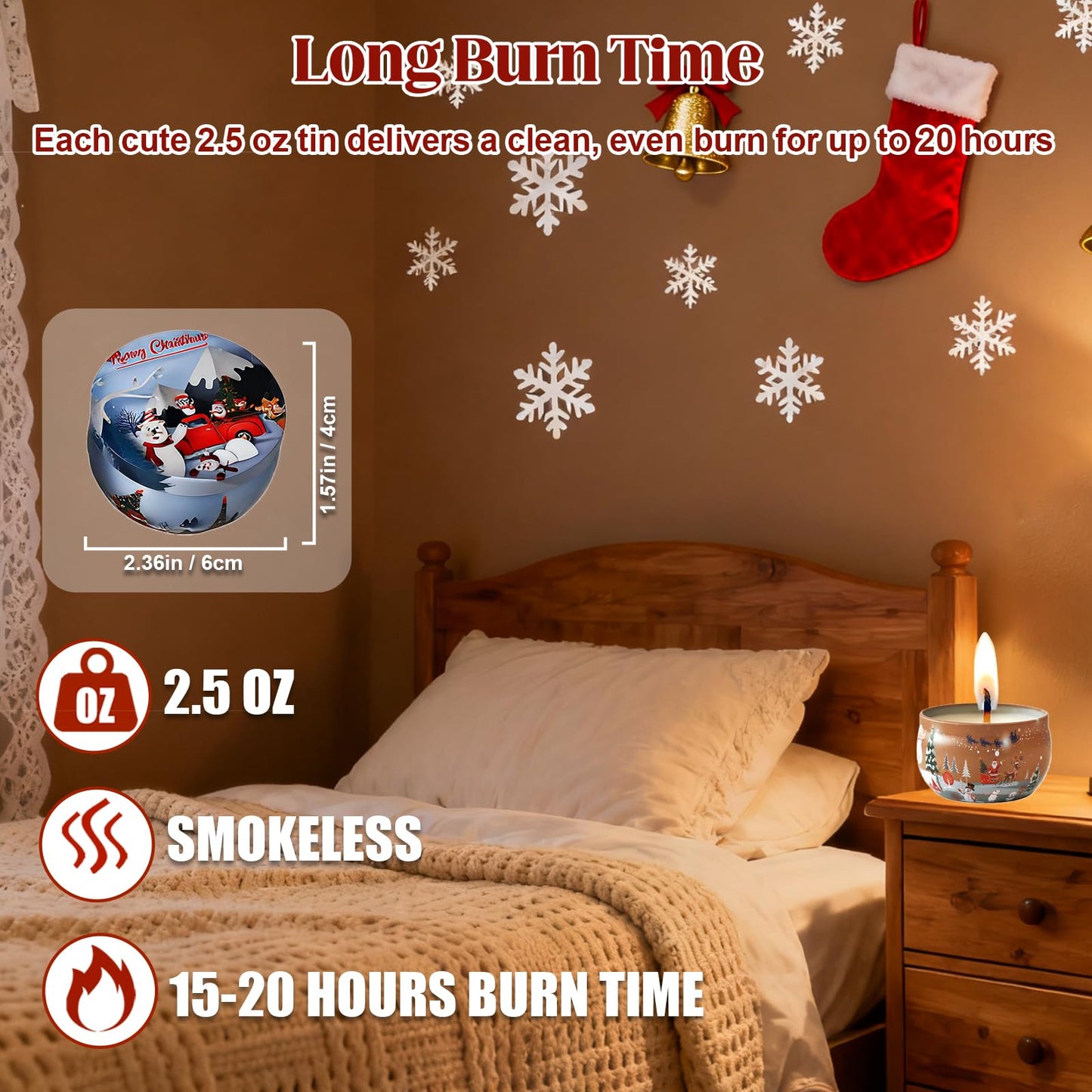 Christmas Scented Candles Gift- Aromatherapy Candle-Soy Wax-Long Lasting Burn time, Gifts for Women & Men,Home Decor,Scented Soy Candle Set,Holiday Home Scent (9, Christmas-Scented Candles 3)