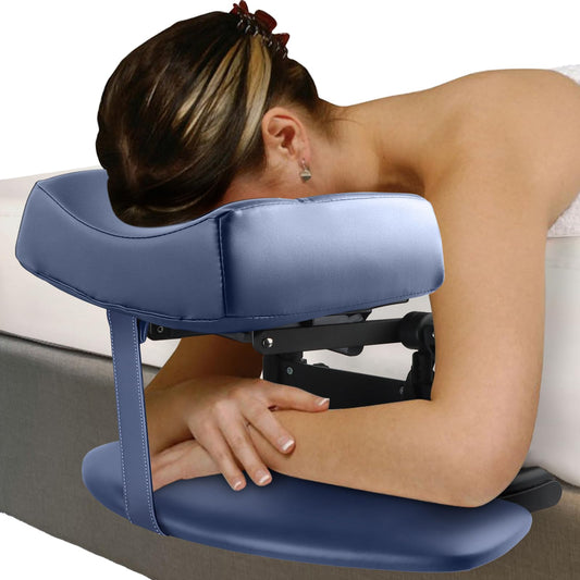 TOROKOM Adjustable Headrest Massage Kit, Face Pillow Cradle & Support Bracket, Hanging Arm Rest, Square Face Pillow for Sleeping Mattress Top(Blue)