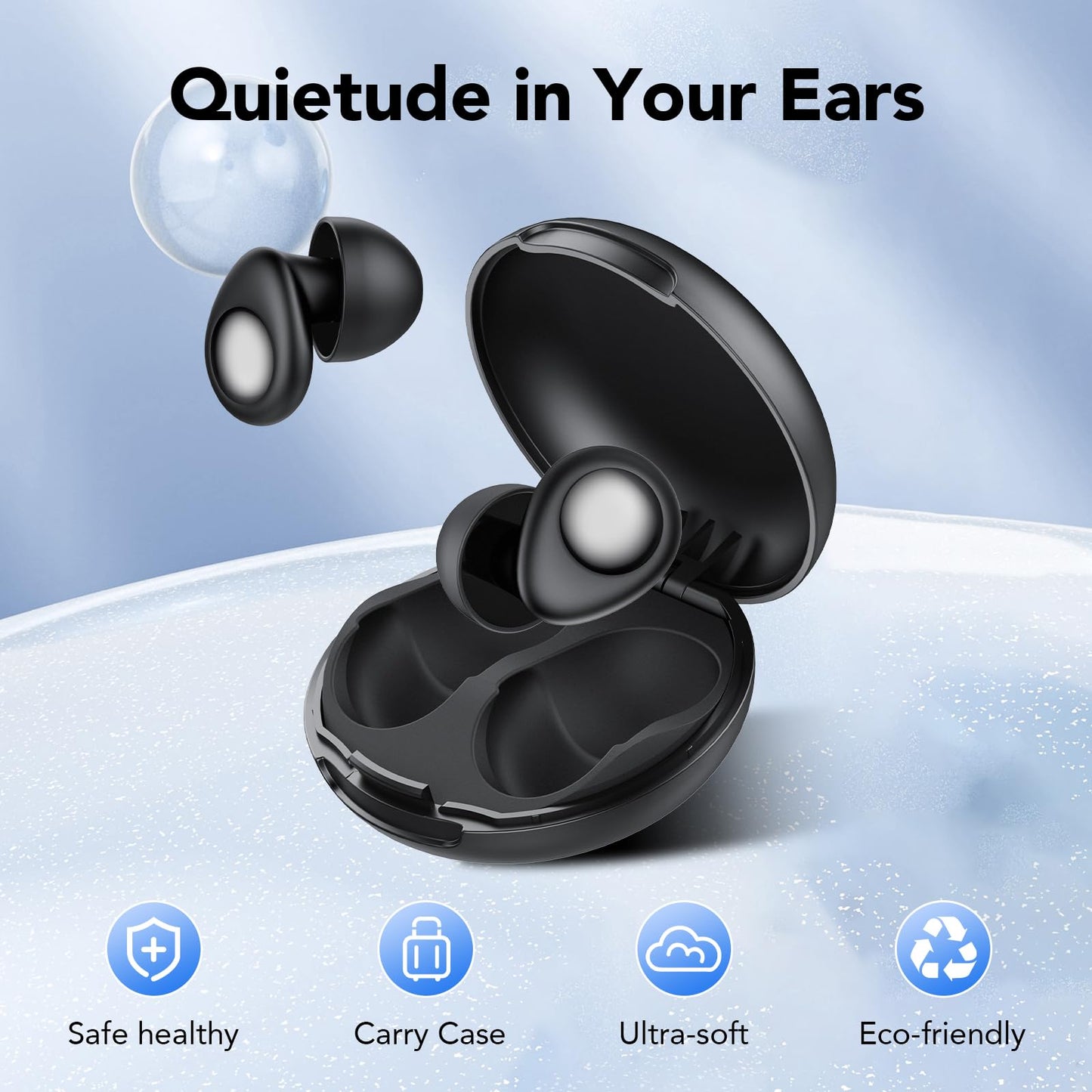 Ear Plugs for Sleeping,Noise Cancelling Silicone Earplugs for Noise Reduction & Concerts, 45 dB, Ear Plugs for Sleep,Soft Earplugs Reusable Concert Ear Plug,Hearing Protection with 8 Earpieces