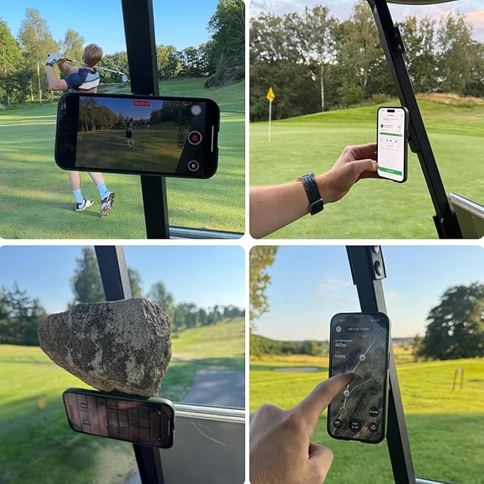 Cart Phone Holder, Phone Caddy, Phone Caddy Try Hills, Hills Golf Magnetic Phone Holder Work with Even The Largest Phones (2pcs)