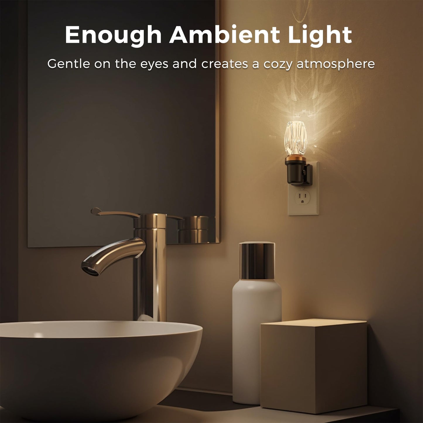 L LOHAS LED Night Lights Plug into Wall, Plug in Night Light with Light Sensor, Elegant Design Night Light for Bedroom Bathroom Hallway, 3 Pack