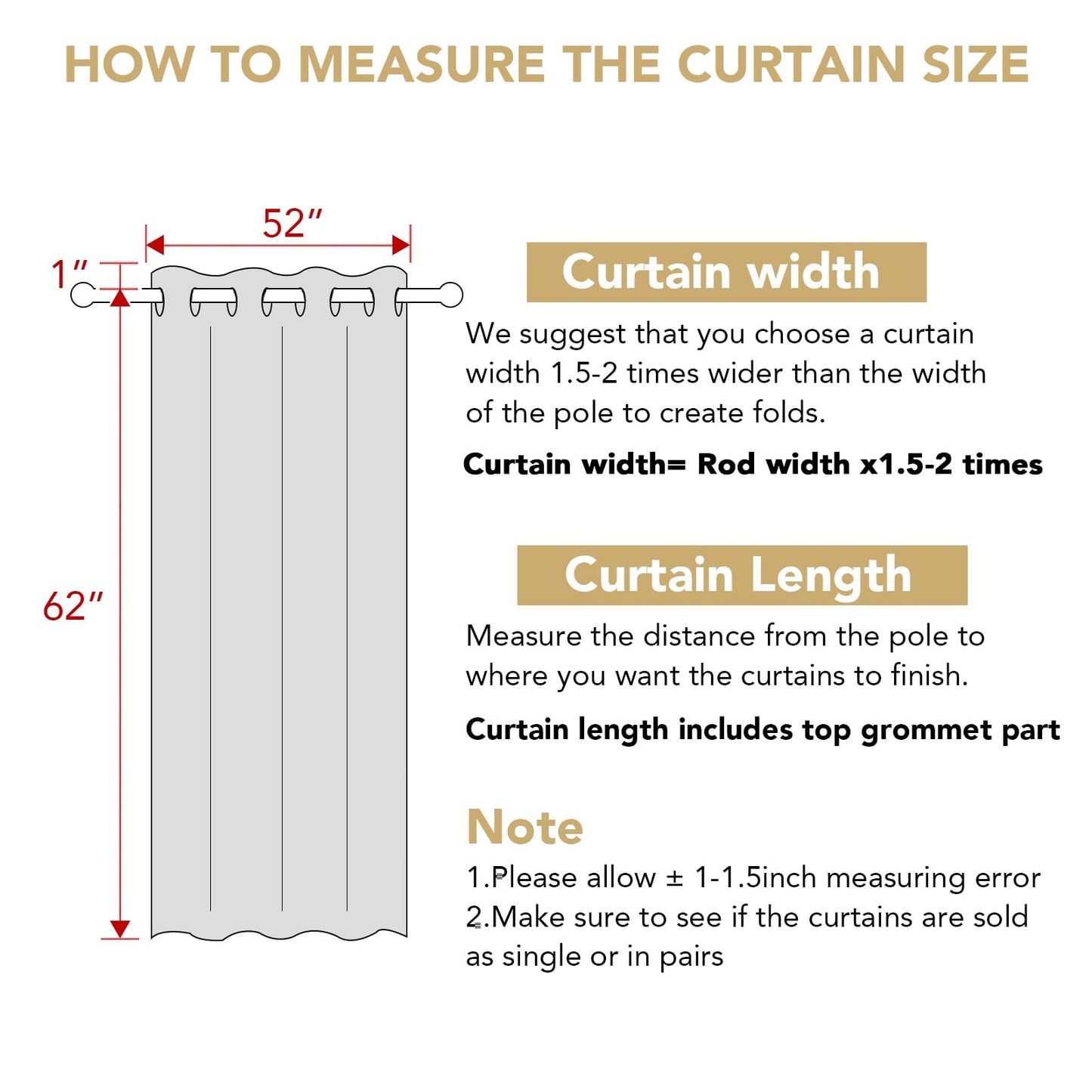 H.Versailtex Ultra Sleep Energy Saving Rich Linen Grommet Window Curtains for Spring Season, Room Darkening Curtain Panel for Bedroom, 52 by 63 Inch- Ivory Single Panel