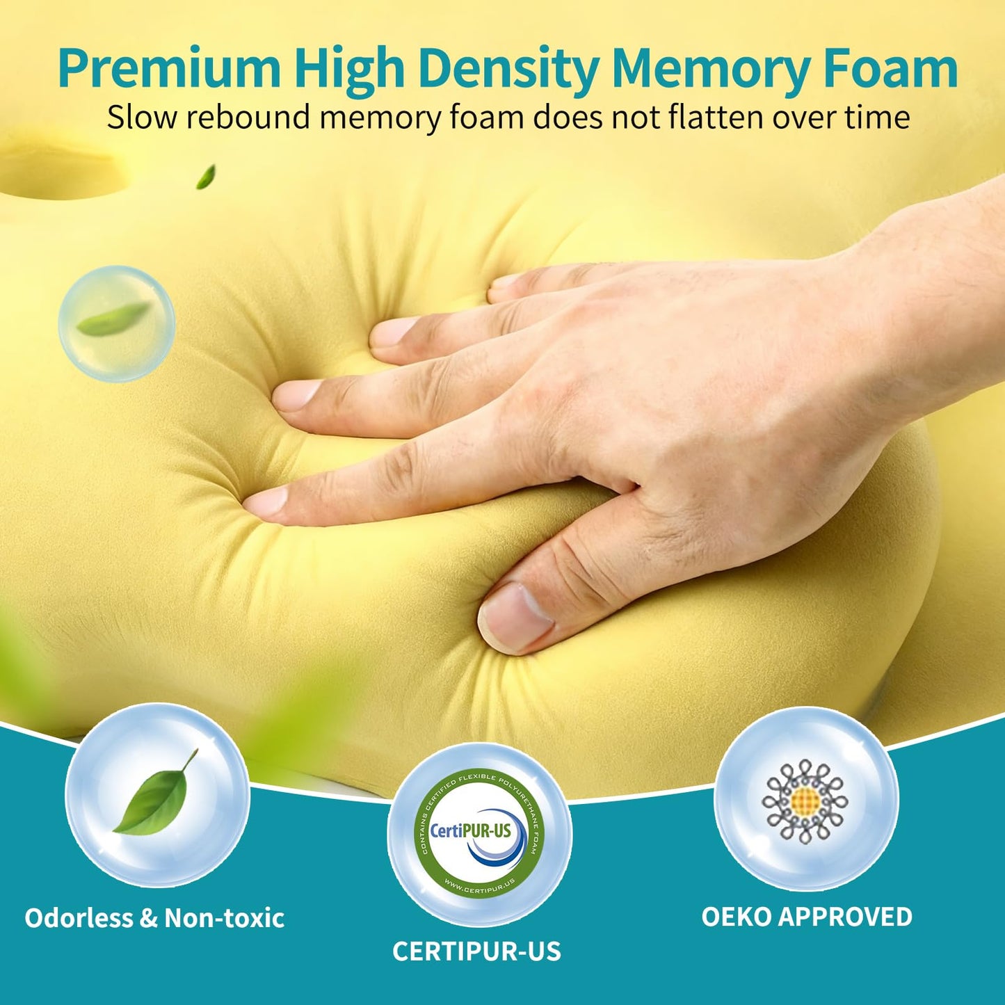 Cervical Neck Pillow for Pain Relief - Ergonomic Pillow for Neck Support, Contour Memory Foam Pillows for Sleeping, Contour Pillow for Reading & Bed Rest Pillows for Side Back Stomach Sleepers(Blue)