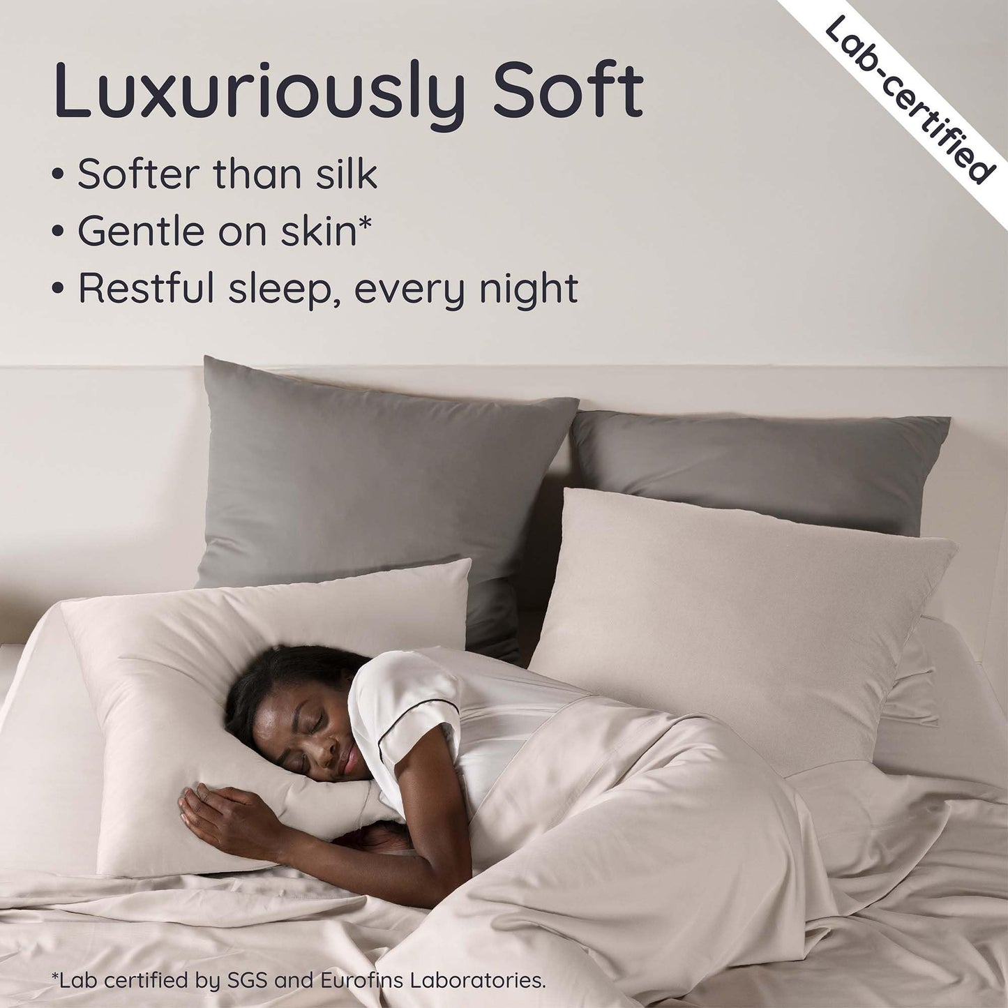 Bambaw 100% Viscose Derived from Bamboo Sheets Queen Size Set – 4pcs Cooling Sheets for Hot Sleepers, Soft Deep Pocket Queen Sheet Set Fits Up to 16'' with Elastic Corner Straps (Sand)