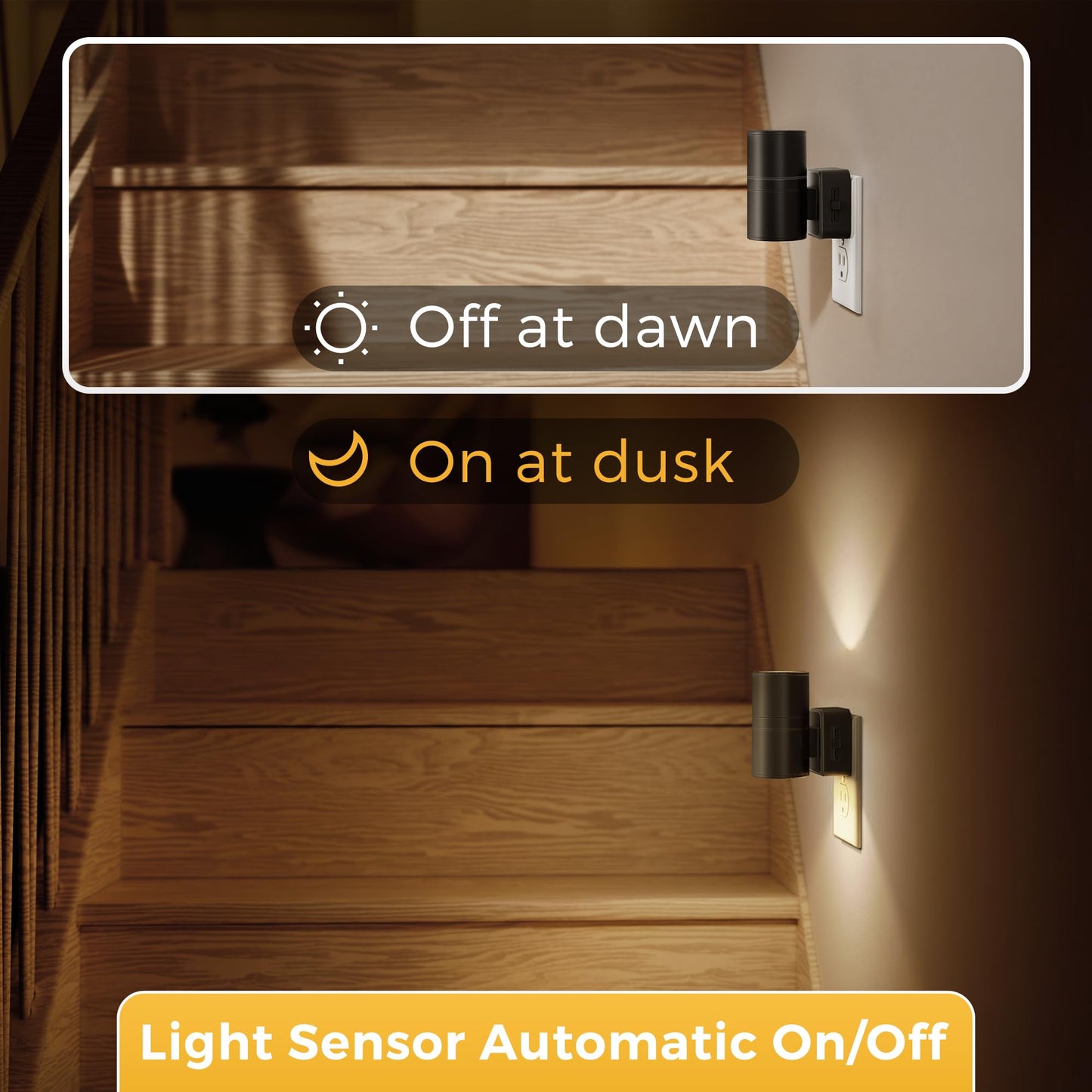 L LOHAS LED Night Light, Automatic Night Lights Plug into Wall, 2 Pack Nightlights with Light Sensor, 3000K Soft White 0-100LM Dimmable Modern Nightlight for Kids Bedroom Hallway