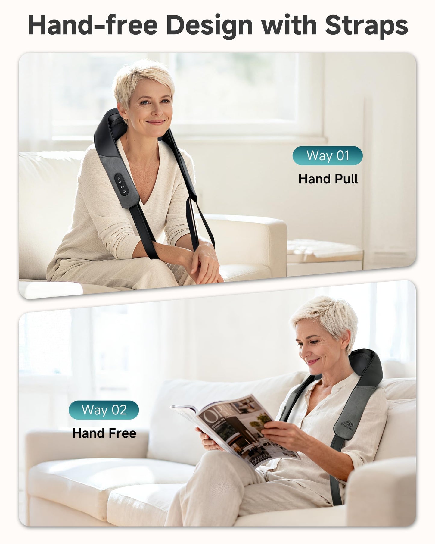 Snailax Neck and Shoulder Massager - 2026 Upgraded Cordless Massagers with Graphene Heating for Sensitive Skin & Even Heat, FSA Eligible, 4D Shiatsu Massager for Pain Relief, Gifts for Father Dad