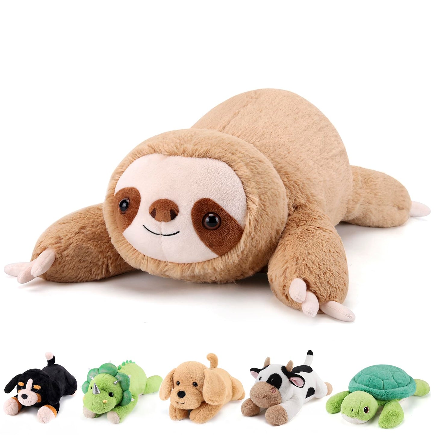 gnomantic Sloth Weighted Stuffed Animals - 22 Inch 4.5 Pounds Weighted Plushies Sloth Stuffed Animals - Big Plush Pillow - Cute Plush Toys Gifts for Kids & Adults (22" 4.5 lbs)