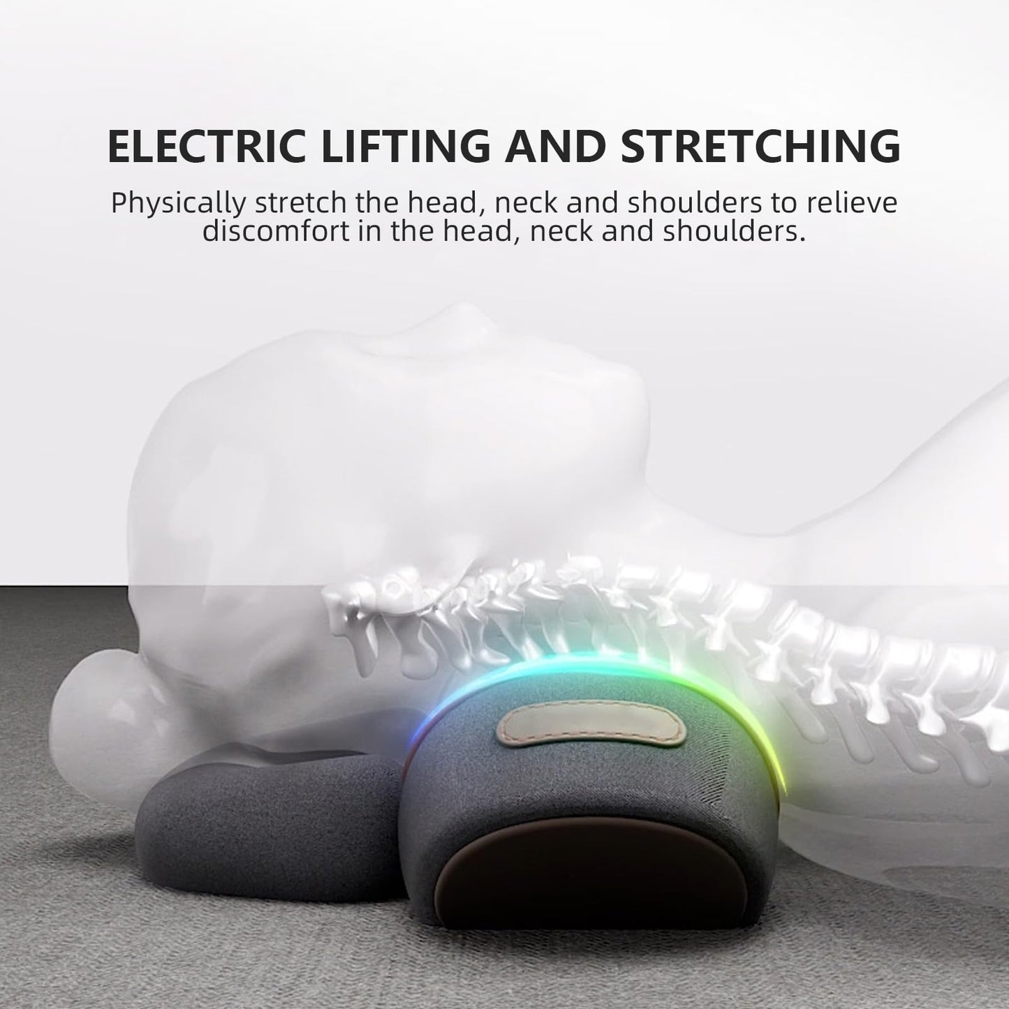 Pillow Traction Massager 2026 New for Neck Hump - 3-In-1 Cervical Neck Pillow with Heat Therapy, Memory Foam for Shoulder Neck Pain Relief, Ergonomic Massager Gray(Plug-In Only, Not Battery-Powered）