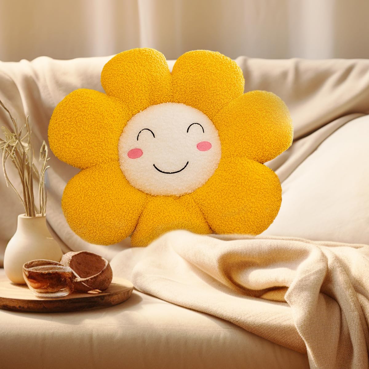 TUICARE Flower Pillow Stuffed Throw Pillow Valentines Gift Bedroom Aesthetic Room Decor
