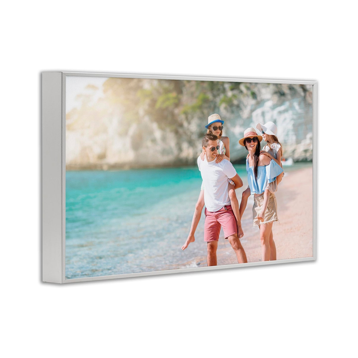 Stupell Industries – Turn Your Photo into Custom Hanging Wall Art – Personalized Wall Decor – Made in USA – Rectangular Framed Giclee Art Coastal White Frame - 24x16 Inches (Landscape)