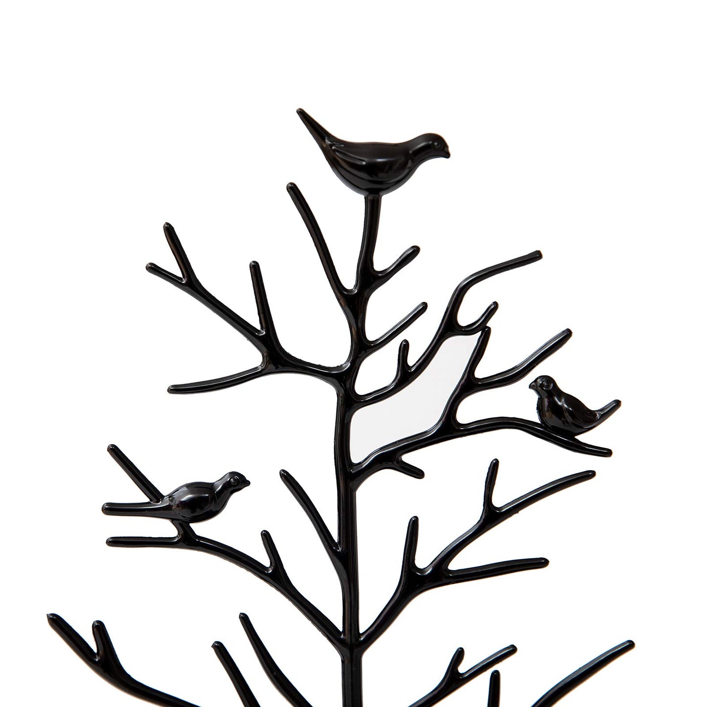 WELL-STRONG Jewelry Tree Necklace Earring Holder Modern Cute Bird Jewelry Stand for Women Girls Teen Black