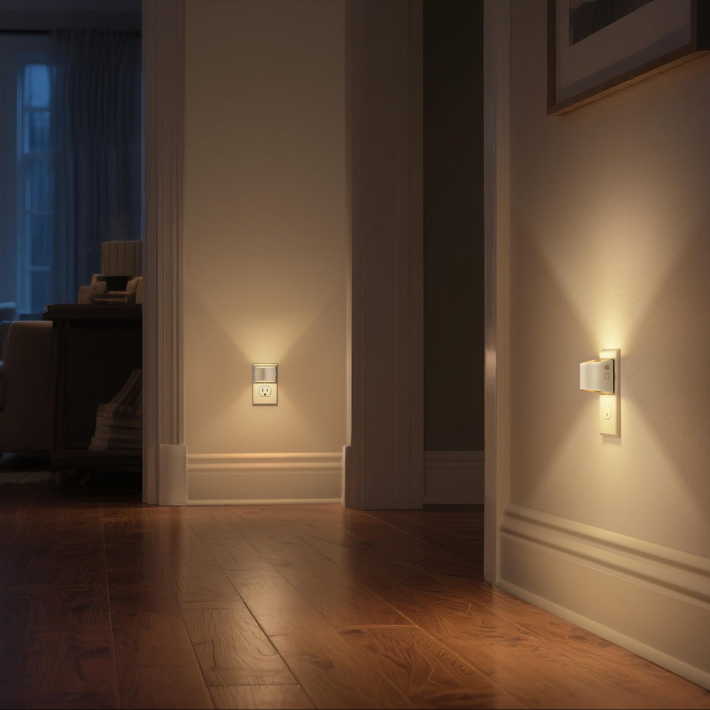 DORESshop LED Night Light[2 Pack], Night Lights Plug into Wall, 3 Level Brightness Adjustable Plug in Night Light, Dusk to Dawn Sensor Nightlights for Adults,Bedroom,Bathroom,Hallway, 3000K Warm White