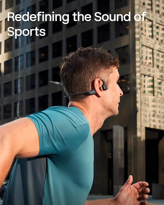 SHOKZ New OpenRun Pro 2- Bone Conduction Headphones, Open-Ear Bluetooth Wireless Sport Earphones for Running, Workouts - Sweat Resistant, Secure Comfortable Fit -Deep Bass, Smart Mic, Reflective Strip