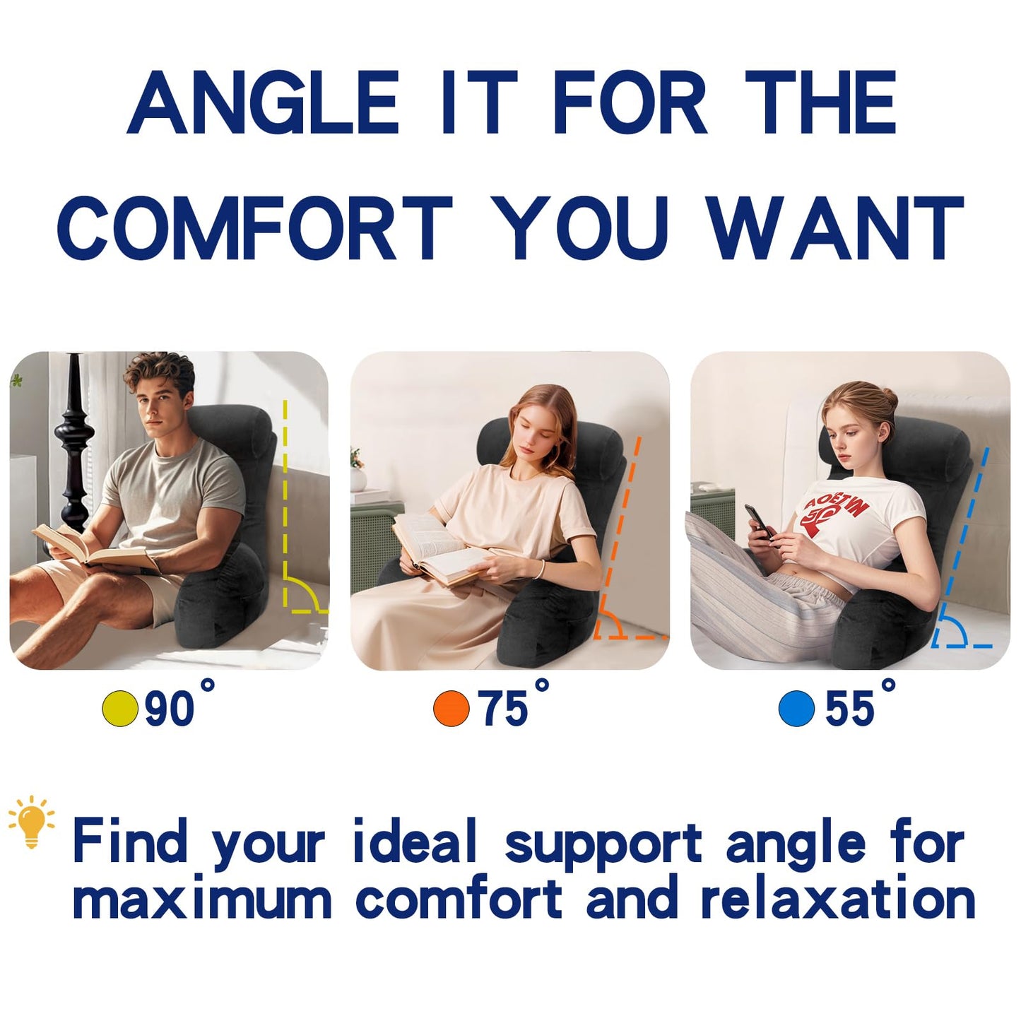 Tinuniyaa Reading Pillows for Sitting in Bed Adult