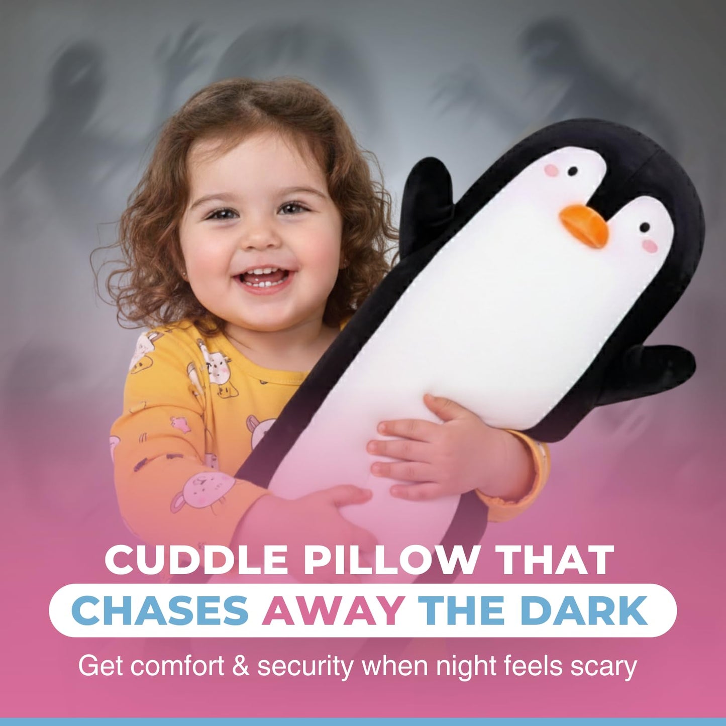 Cuddle Paws Penguin Plush Body Pillow for Kids | Long Stuffed Animal Cuddle Pillow | Soft Hugging Toy | Plushie Gift for Girls & Boys | Long Plush Body Pillow for Sleep & Comfort | Small, 23 Inches