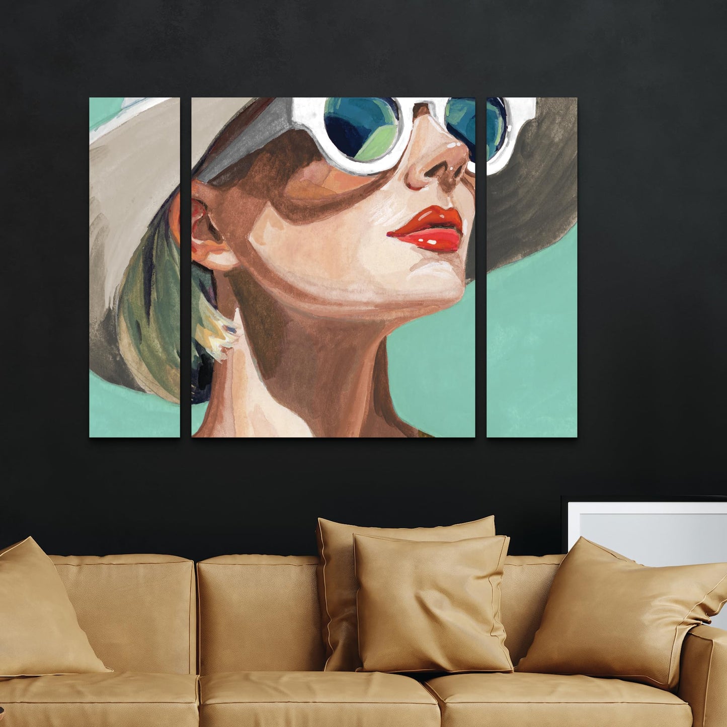 3 Panel Wall Art Set - Kate Jarvik Birch 'Vacation In Style Teal' Canvas Wall Art for Living Room, Bedroom, or Office Decor by Trademark Fine Art