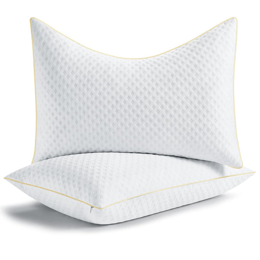 Sofslee Side Sleeper Pillows Queen Size Set of 2 for Neck and Shoulder Pain, Adjustable Memory Foam Bed Pillows 2 Pack for Sleeping, Medium Firm Curved Queen Pillows, Supportive Queen Size Pillow