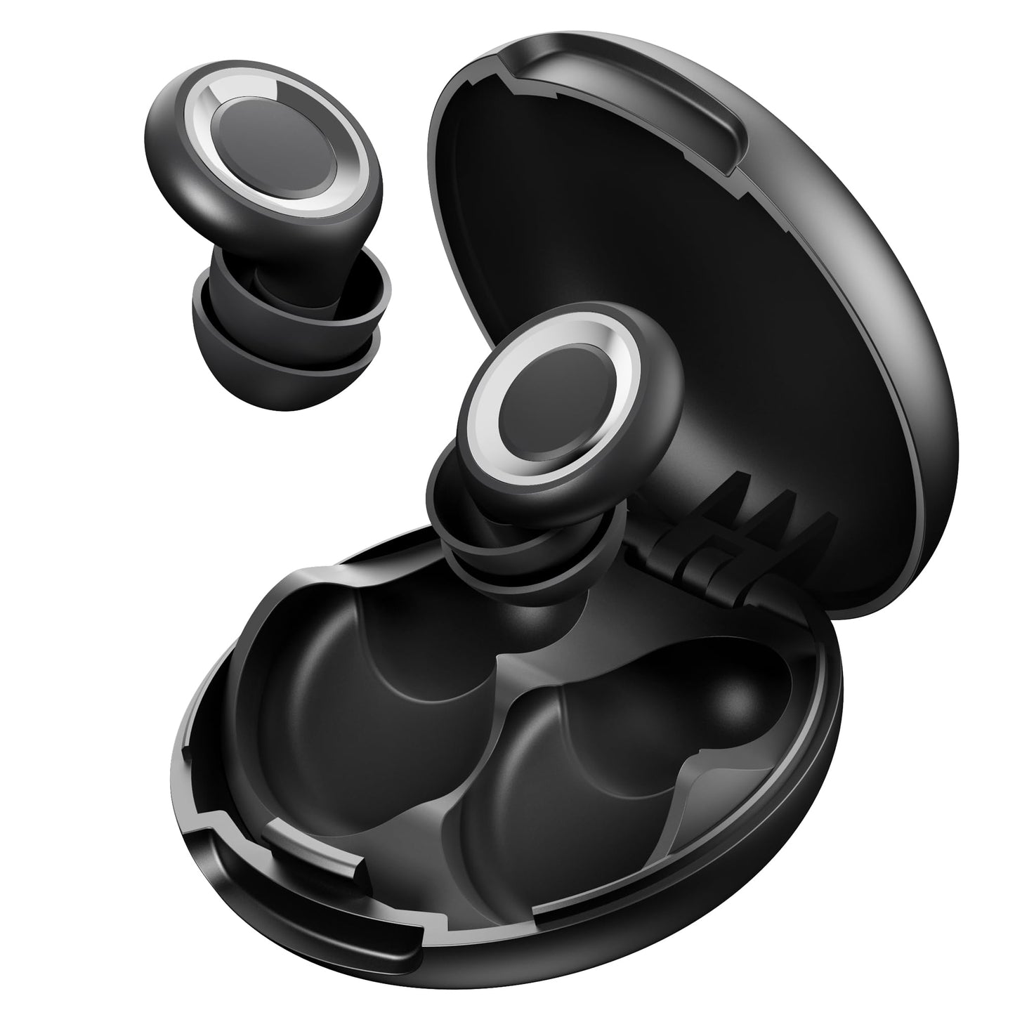 Eixniex Ear Plugs for Sleep - Total Silence! Single+Double Tips Design | 46dB Noise Reduction & Advanced Seal Tech | 8 Pairs (XS-L) + Case | Trusted by Millions