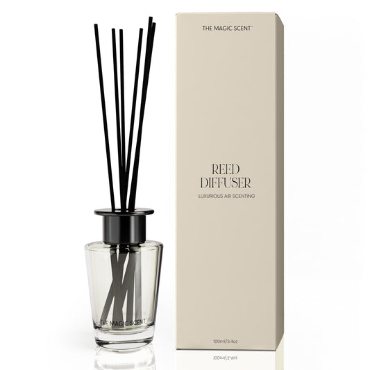 The Magic Scent White Tea Reed Diffuser for Home - Luxury Decorative Scent Diffuser with Premium Fiber Reeds for Lasting Gentle Dispersal - Natural, Toxin-Free Aroma Inspired by a Tranquil Spa