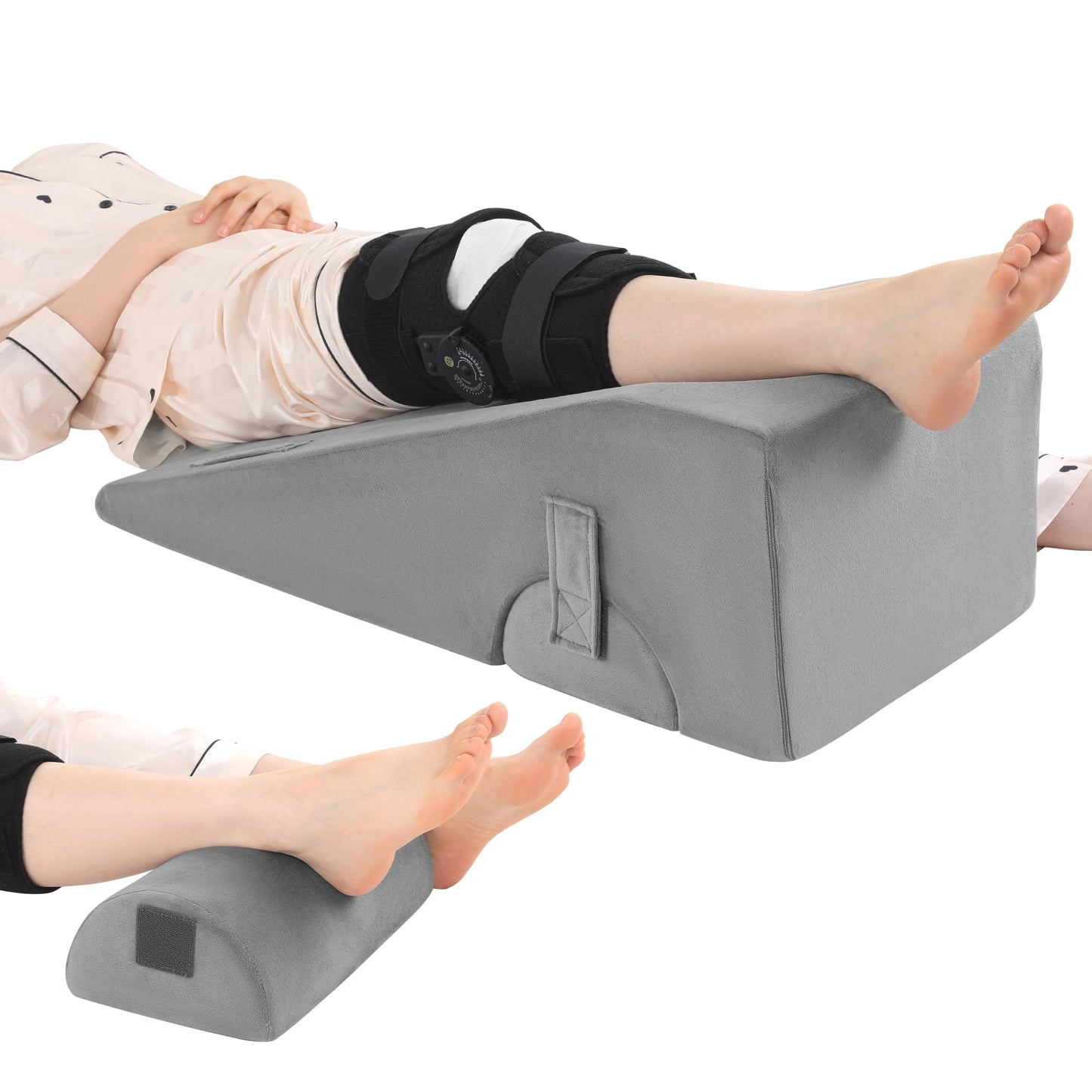 ROYALAY Knee Replacement Pillow, Leg Pillow for Knee Surgery Recovery with Different Height, Leg Surgery Recovery Equipment for Hip Foot Ankle, Single