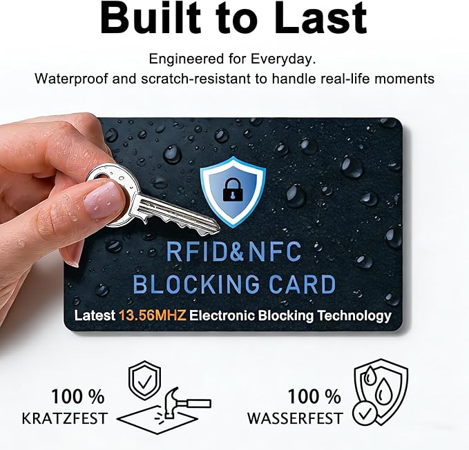 Vancle 6 Pack RFID Blocking Card, NFC-Blocking Credit Card Protector, Anti-Theft Protector for ID ATM Guard Debit Cards, Entire Wallet & Purse Protector