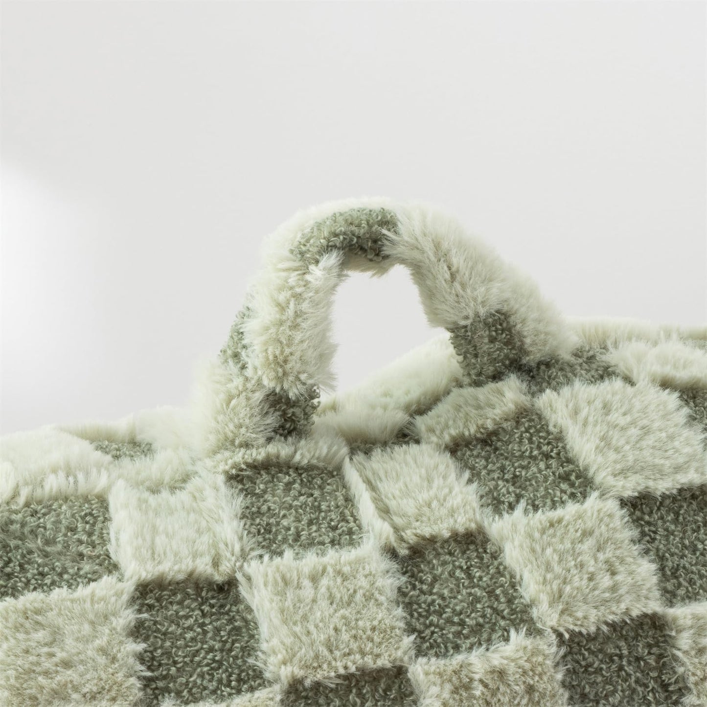 Aimuan Reading Pillow Checkered Bed Rest Wedge Backrest Checkerboard Pillow with Arms Back Support for Sitting Up in Bed Cushion Incline Rest Sleeping Snoring Pillow, Light Green Large