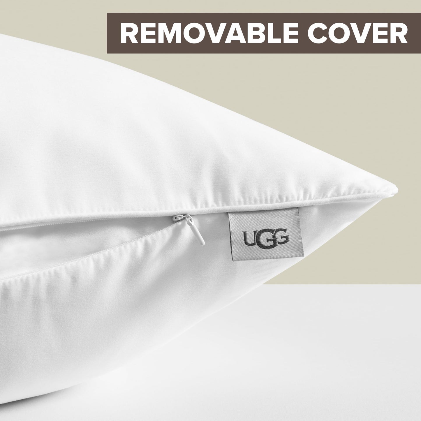 UGG Danielle Cooling Pillow King Size Hypoallergenic Down Alternative Luxury Hotel Bed Pillow for Stomach Back or Side Sleeper with Machine Washable Cover, 20-inch x 36-inch, White
