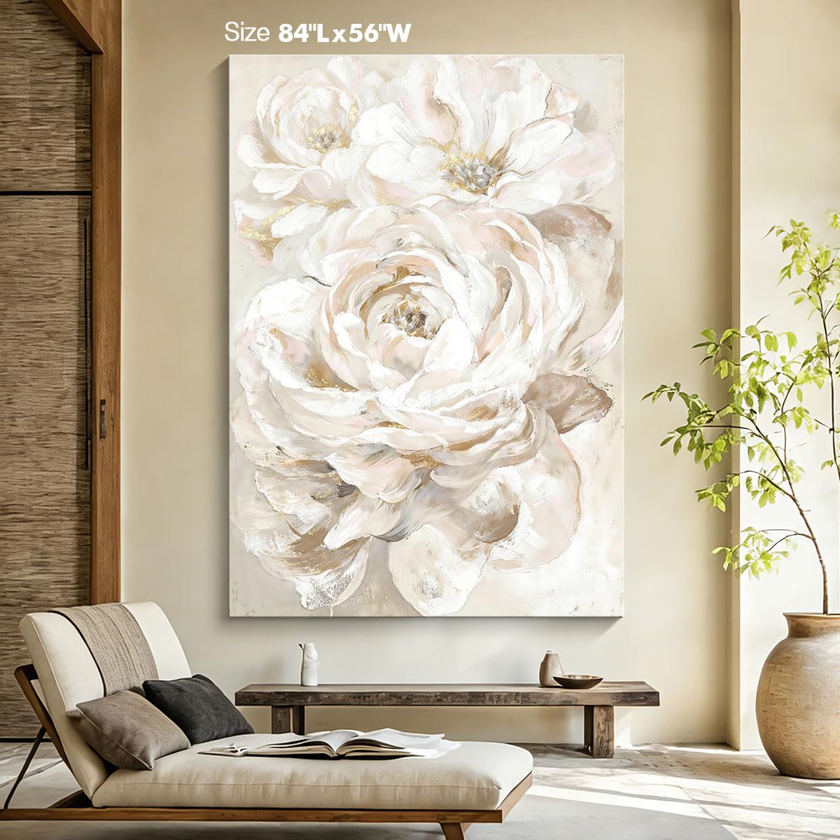 Iridesart Peony Wall Art Canvas Floral Pictures for Bedroom Living Room