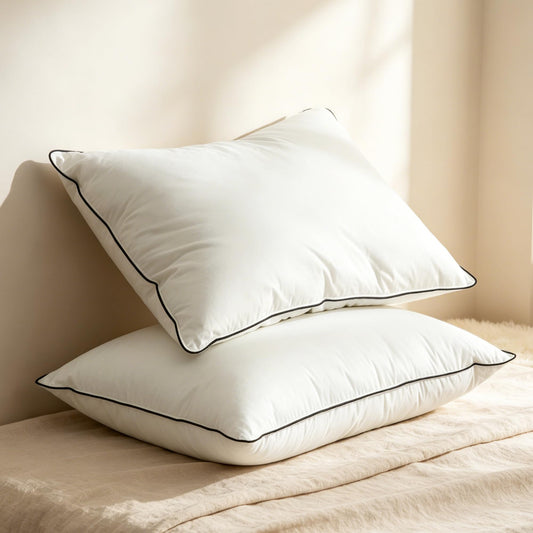 BPC Goose Feather Down Pillows King Size Set of 2, Luxury Hotel Pillows with 100% Organic Cotton Cover, Bed Pillow for Medium Firm Support & Cloud-Like Comfort, 20x36 Inches