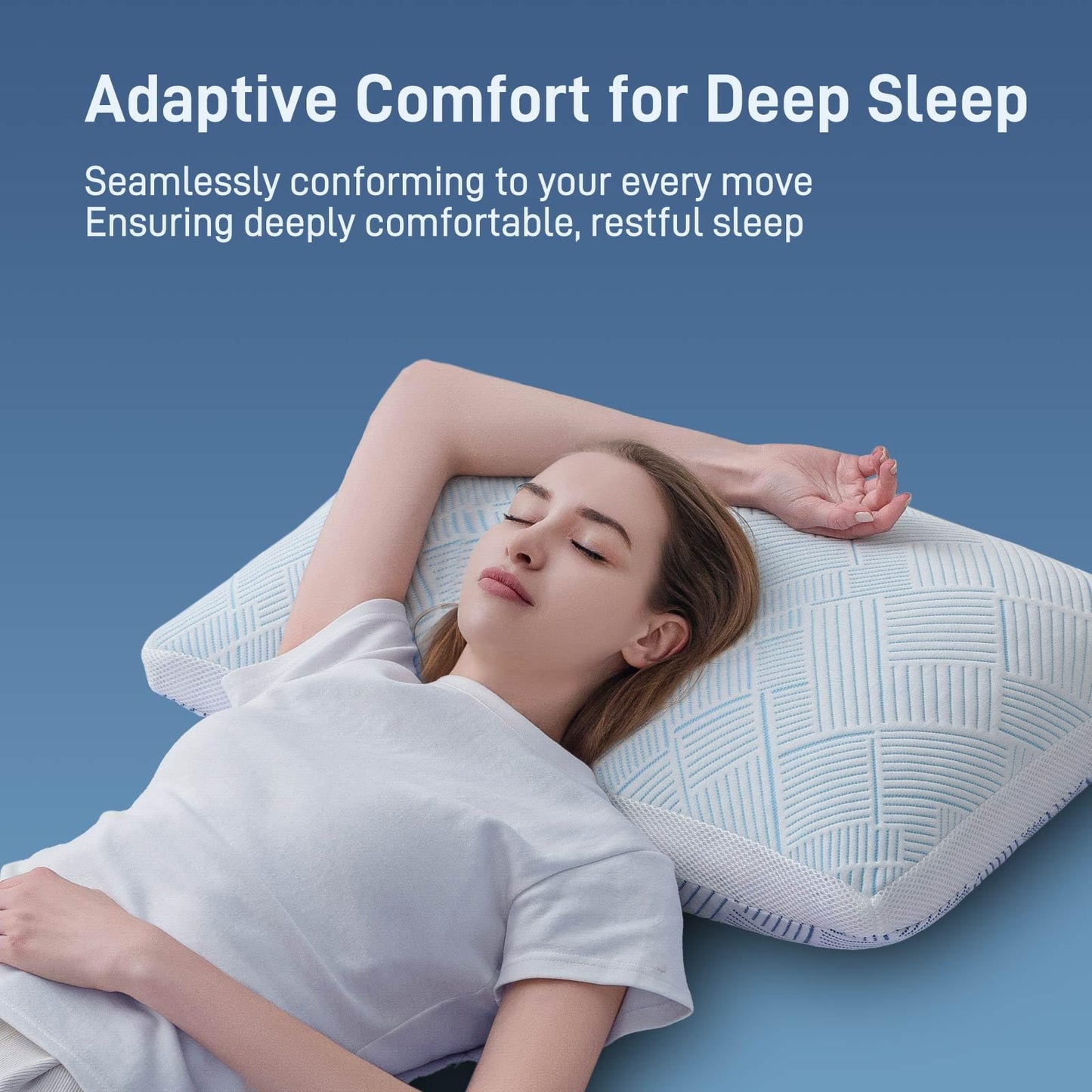Alkyonos Shredded Memory Foam Cooling Soft Bamboo Viscose Pillow Queen Size, Adjustable Hypoallergenic Hotel Quality Pillow for Stomach, Back and Side Sleeper, Oeko-TEX Certified