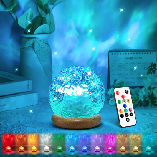 Northern Lights Projector with Remote–8-Color LED Shower Lamp (5 Single+3 Mixed Modes),Dimmable Aurora Night Light for Bedroom&Bathroom, Calming Mood Lighting,Aesthetic Room Decor,Gift for Teen Girls