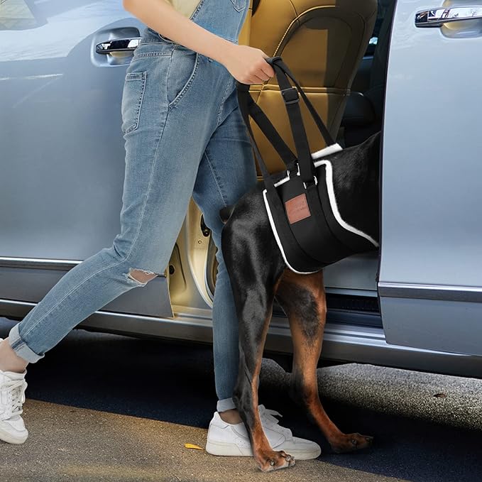 S-ETOVUS Dog Sling for Back Legs, Dog Lift Harness, Magic Tape Dog Sling for Large Dogs Hind Leg Support, Elderly Dog Lifter, Help Canie Hip Arthritis K9 Cruciate Ligament Rehabilitation (Large)