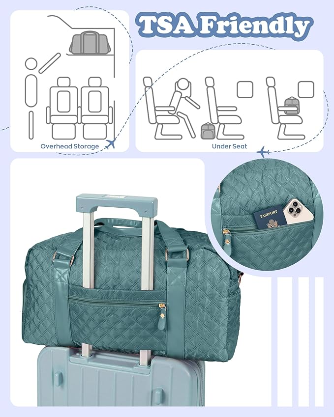 Elilier Initial Duffle Bag for Travel Women Girls Gift: Personalized Weekender bags, Dance Cheer bag Sports for Girl, Kid Gymnastics Bags, Birthday Gifts for Women Girls Kids Teens Mom Teacher