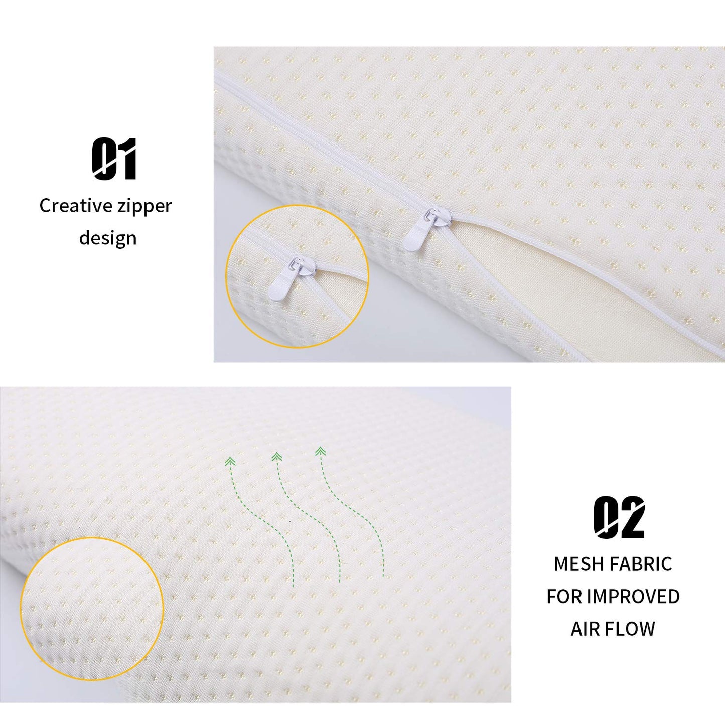 BAKVOS Bed Pillows for Sleeping,Memory Foam Pillows with Contoured Support Help Relieve Neck Pain