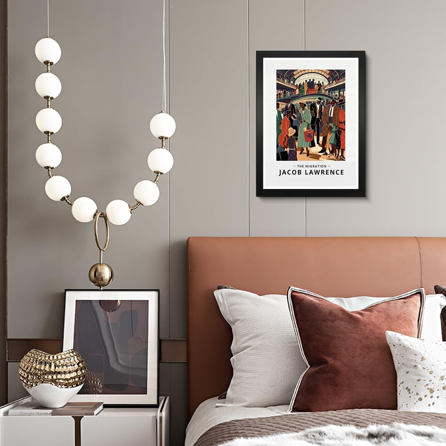 PYOYGU Black Art Wall Decor Framed, African American Canvas Wall Art Black People Poster Print, Social Realism Figurative Artwork for Living Room Bedroom Office, 9x11 Inch
