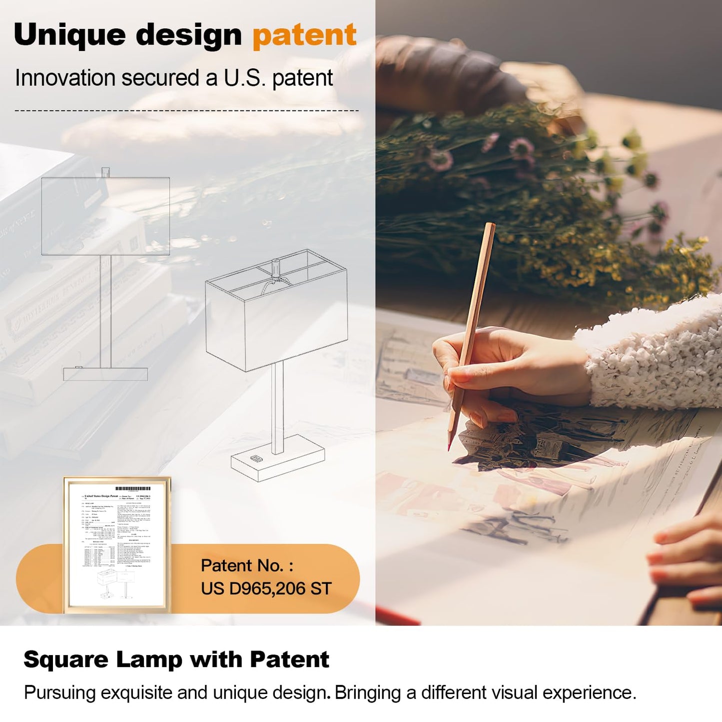 21" Touch Bedside lamps with 2 USB & AC Outlets, 3-Way Dimmable Bedside Table Lamps Set of 2 for Bedroom Living Room Office Reading, Beige Linen Shade Lamps for Night Stands, 2700K LED Bulbs Included