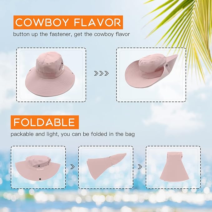 Sun Hats for Women Beach Hat Ponytail Hat Womens Sun Hat with UV Protection Wide Brim