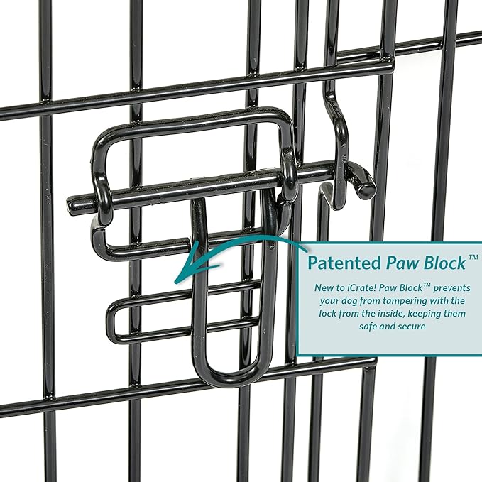 MidWest Homes for Pets 48-Inch Two-Door iCrate Folding Dog Crate with Divider Panel, Leak-Proof Tray & Secure Latches – Metal Wire Kennel for XL Breeds – Portable, Durable & Easy to Assemble