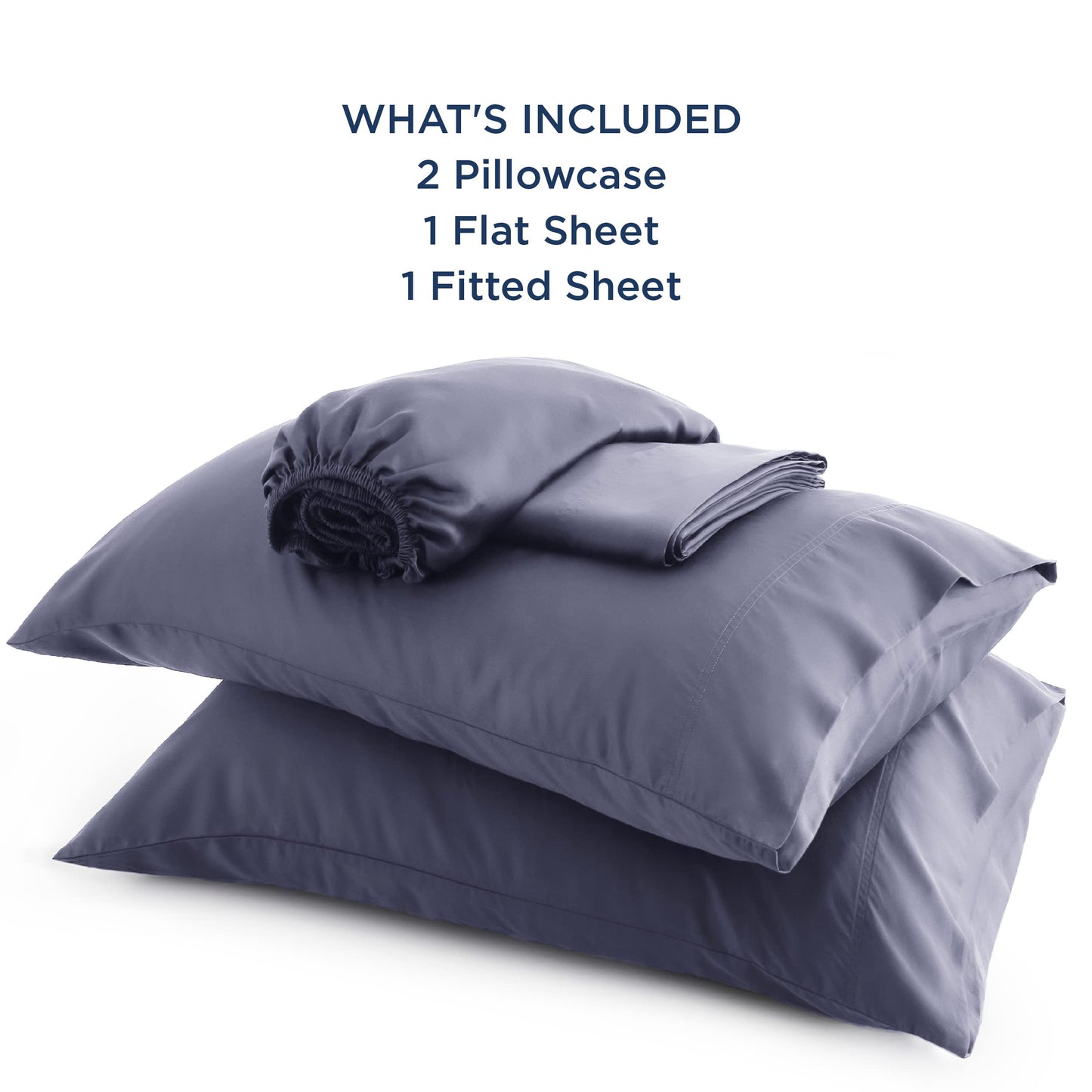 Bedsure Cooling Sheets for Full Size Bed, Viscose Derived from Bamboo, Deep Pocket up to 16", Breathable Soft Bed Sheets & Pillowcases, Dark Grey