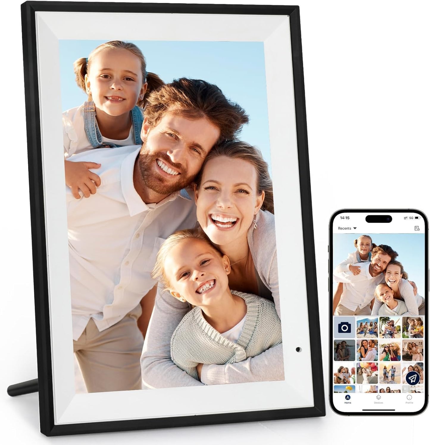 Digital Picture Frame 10.1 Inch Digital Photo Frame with 32GB Storage, 1280 * 800 IPS FHD Touchscreen, WiFi Smart Frame Share Photos and Videos Instantly from Anywhere via AiMOR App