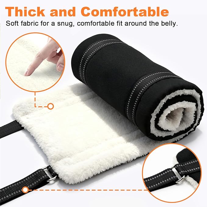 COODEO Adjustable Comfortable Dog Sling with Handle Hind Leg Support Soft Lift Support and Rehab Harness for Weak Rear Legs,Helps Senior, Injured, Disabled and After ACL Surgery Dogs Large (Black, M)