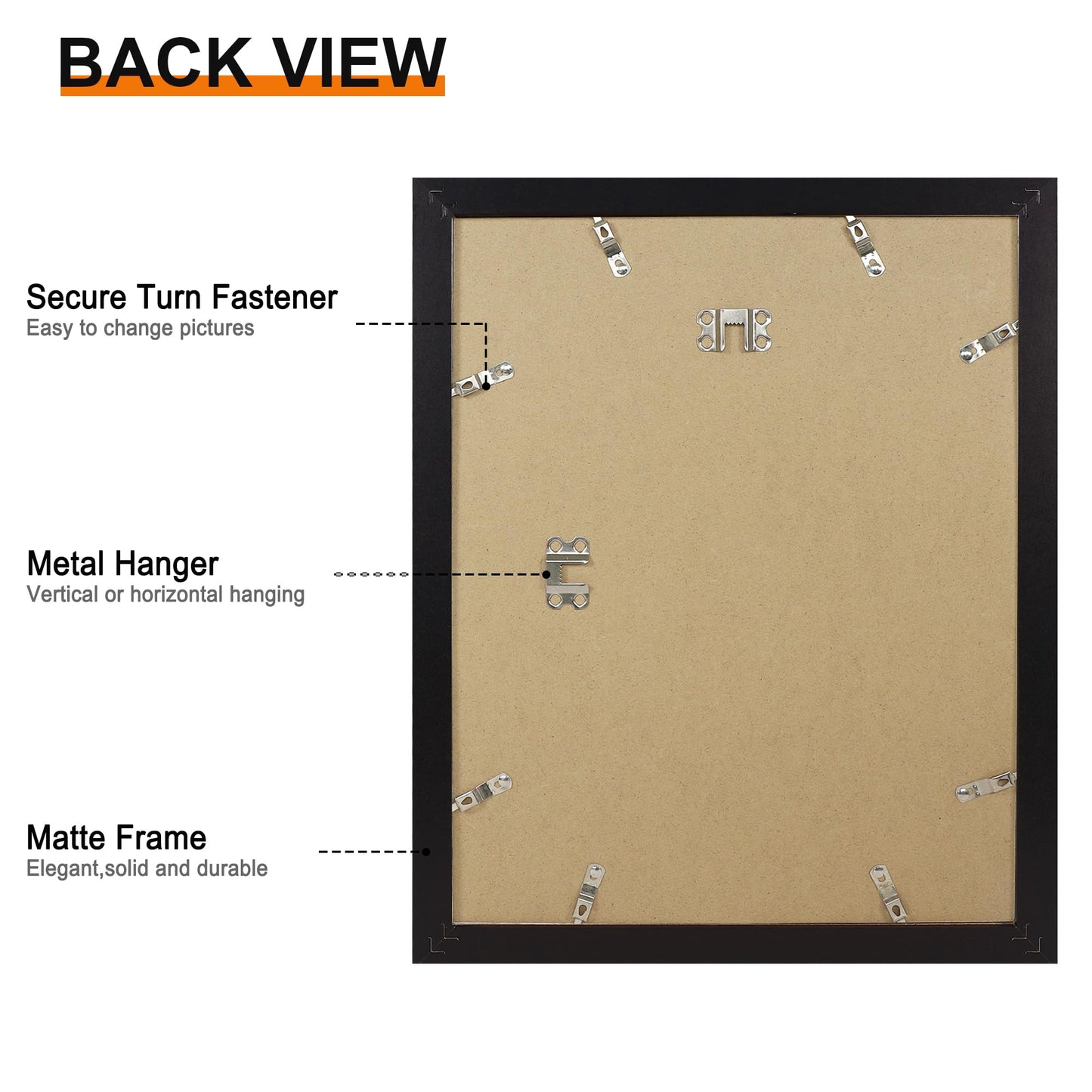 Flocey 11x14 Picture Frame 5 Pack, Black Photo Frame, Display Pictures 8x10 with Mat or 11x14 without Mat for Horizontal or Vertical Wall Mounting, Wall Gallery Frame for Artwork Certificate