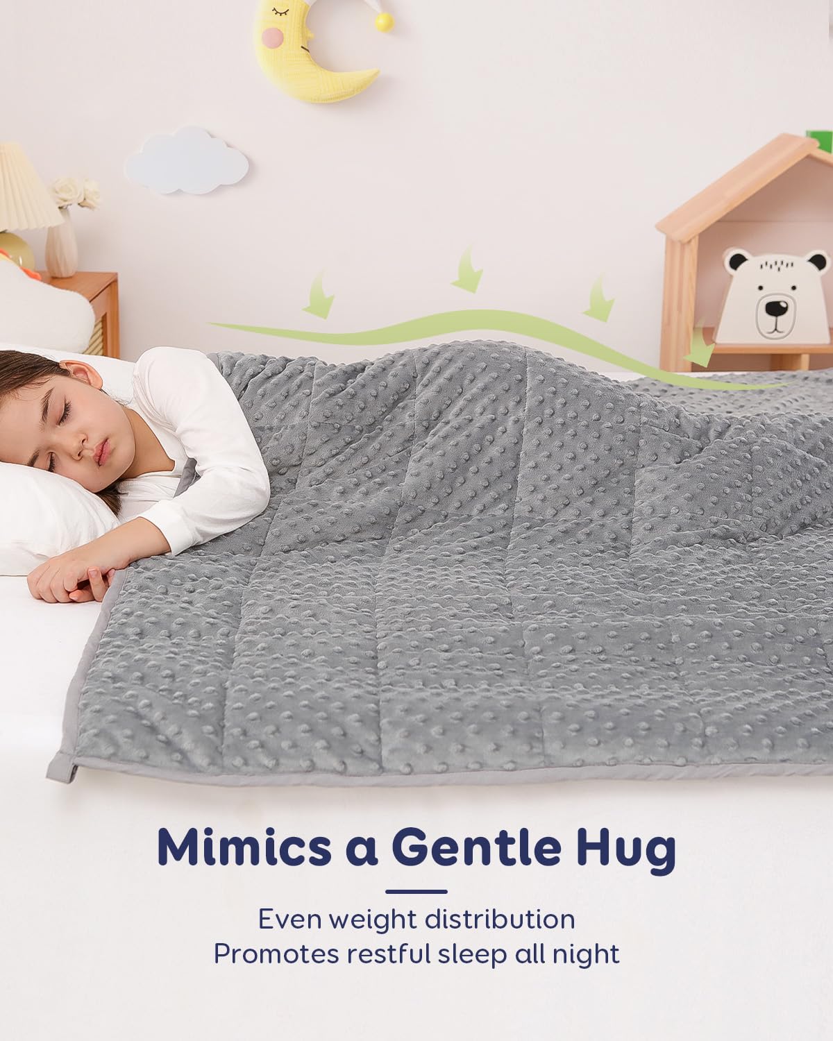 Kivik 3 lbs Weighted Blanket, Cooling Soft Minky Dotted Heavy Blankets Throw for Better Relaxing & Sleeping, Machine Washable, 36x48 Inches, Grey