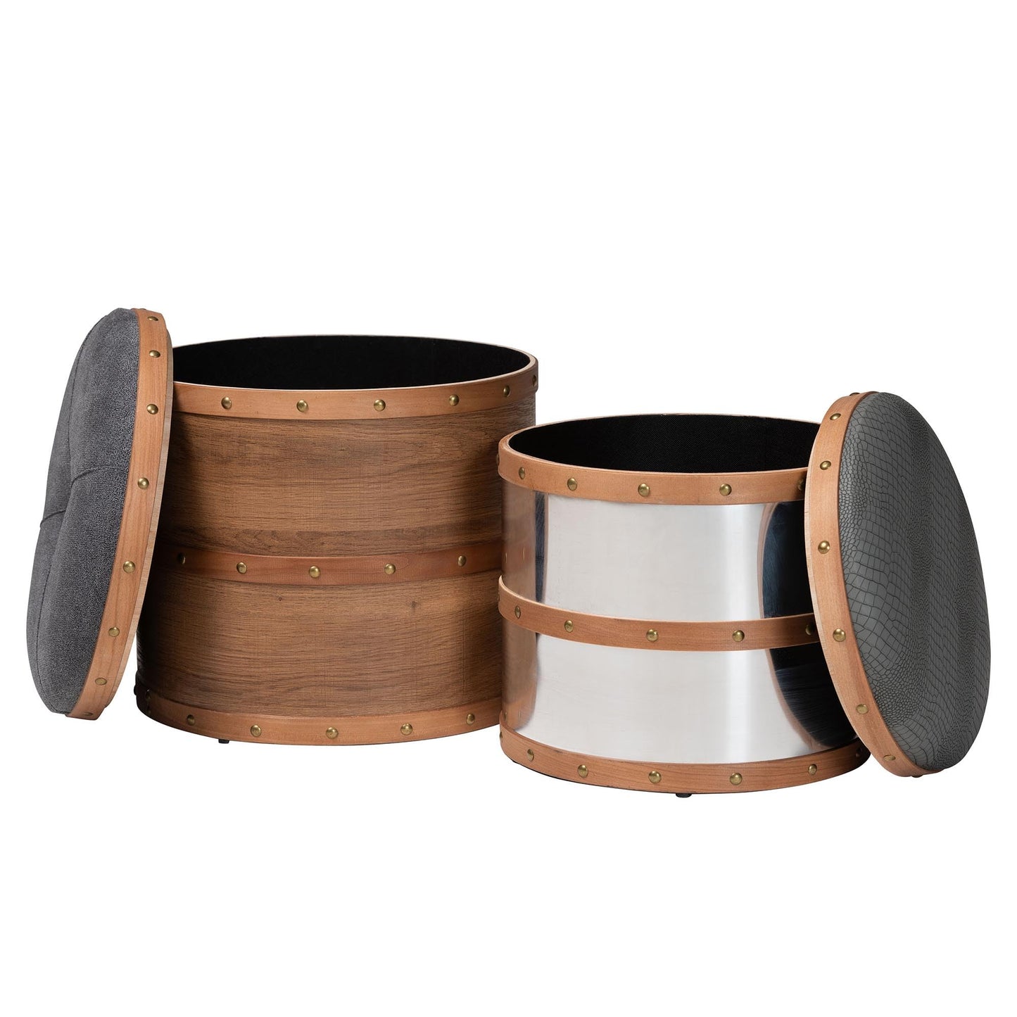 Baxton Studio Ottomans, Brown/Mirrored