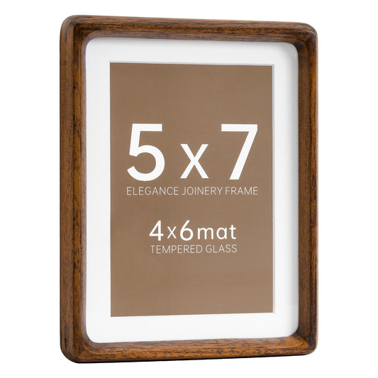 CULER 5 x 7 Picture Frame, Display Pictures 4 x 6 with Mat or 5 x 7 Without, Rustic Farmhouse Wood Photo Frame with Real Glass,Wall Gallery Photo Frames